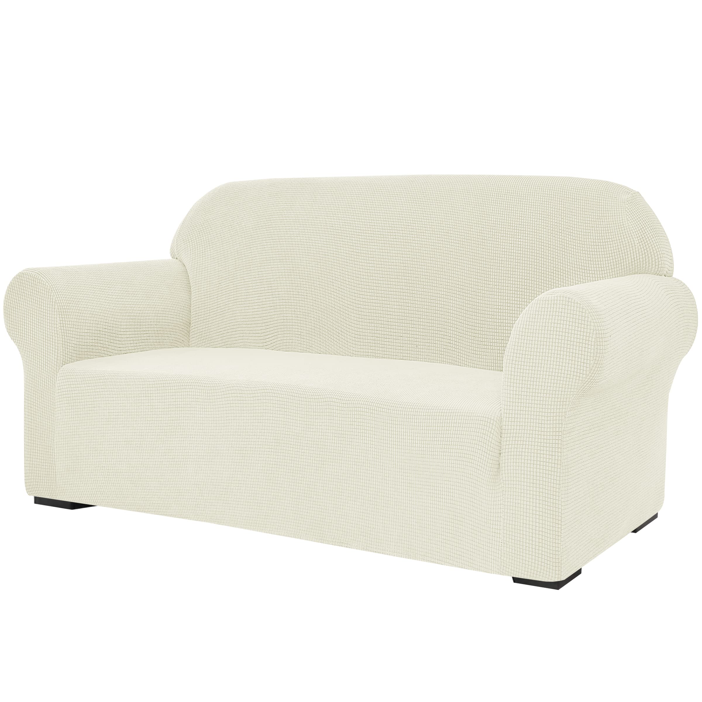 SU SUBRTEX 1-Piece Stretch Sofa Cover Spandex Jacquard Fabric Slipcovers for Couch, Sofa Armchair Anti-Slip Furniture Protector (Sofa, ivory)