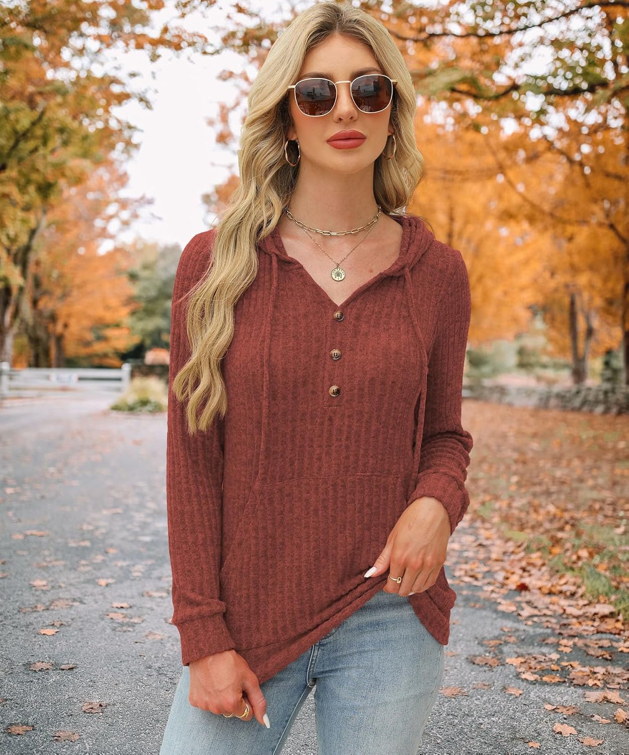 Womens Sweaters Fashion Hoodies Long Sleeve Tops Casual Sweatshirts Fall Outfits Pullover Winter Clothes 2025 - Image 2