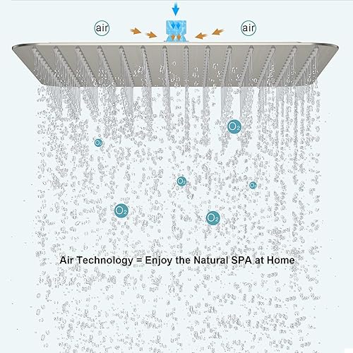 Miniatura 8 de SR SUN RISE Juego de grifo de bañera de metal de 12 pulgadas, sistema de ducha con boquilla de bañera, cabezal de ducha de lluvia cuadrado y