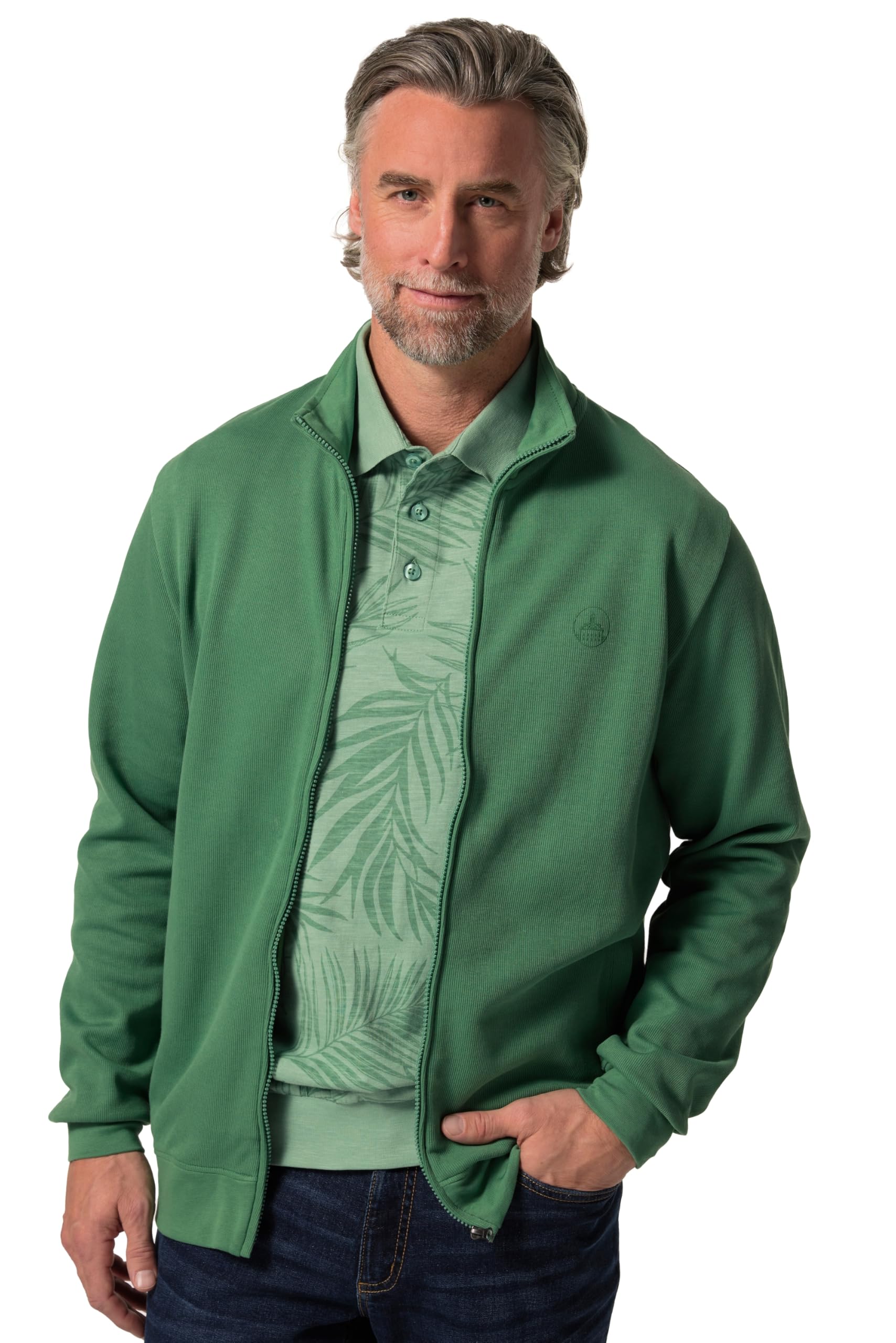 Boston Park Herren große Größen Übergrößen Menswear L-8XL Sweatjacke, Rippsweat, Stehkragen 836241