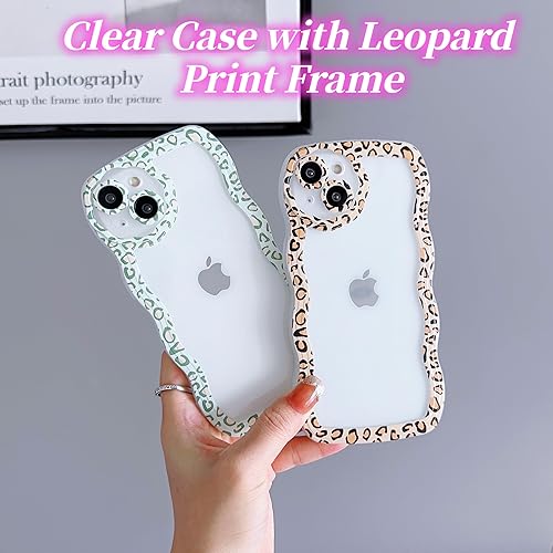 Miniatura 10 de Funda transparente compatible con iPhone 13 Pro Max con diseño de lazo para mujeres y niñas, marco estético de rayas, ondulado, suave, a prueba de