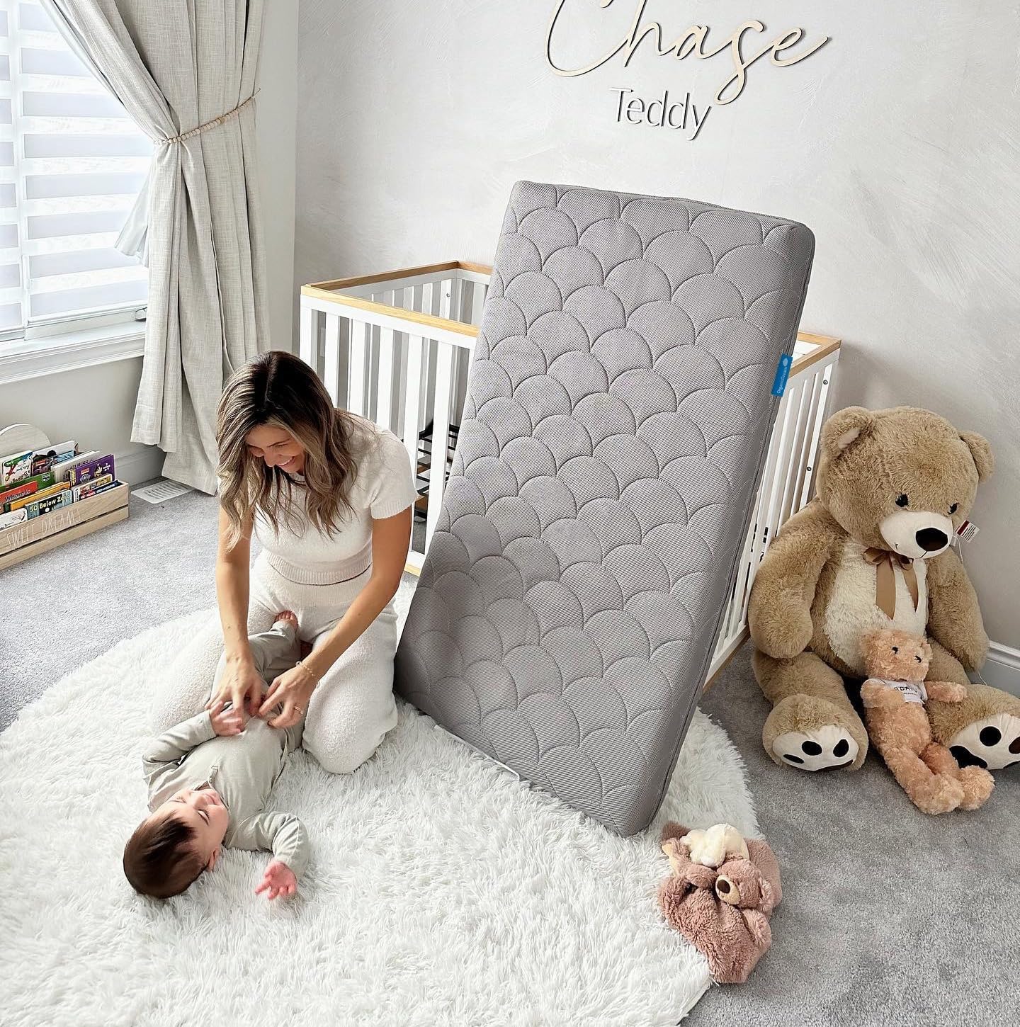 ComfortCloud Mini Crib Mattress in Moonlight Grey I 100% Breathable Proven to Reduce Suffocation Risk, 100% Washable, Dual-Firmness, GreenGuard GOLD Certified, Removable Cover - Deluxe 5" Thick