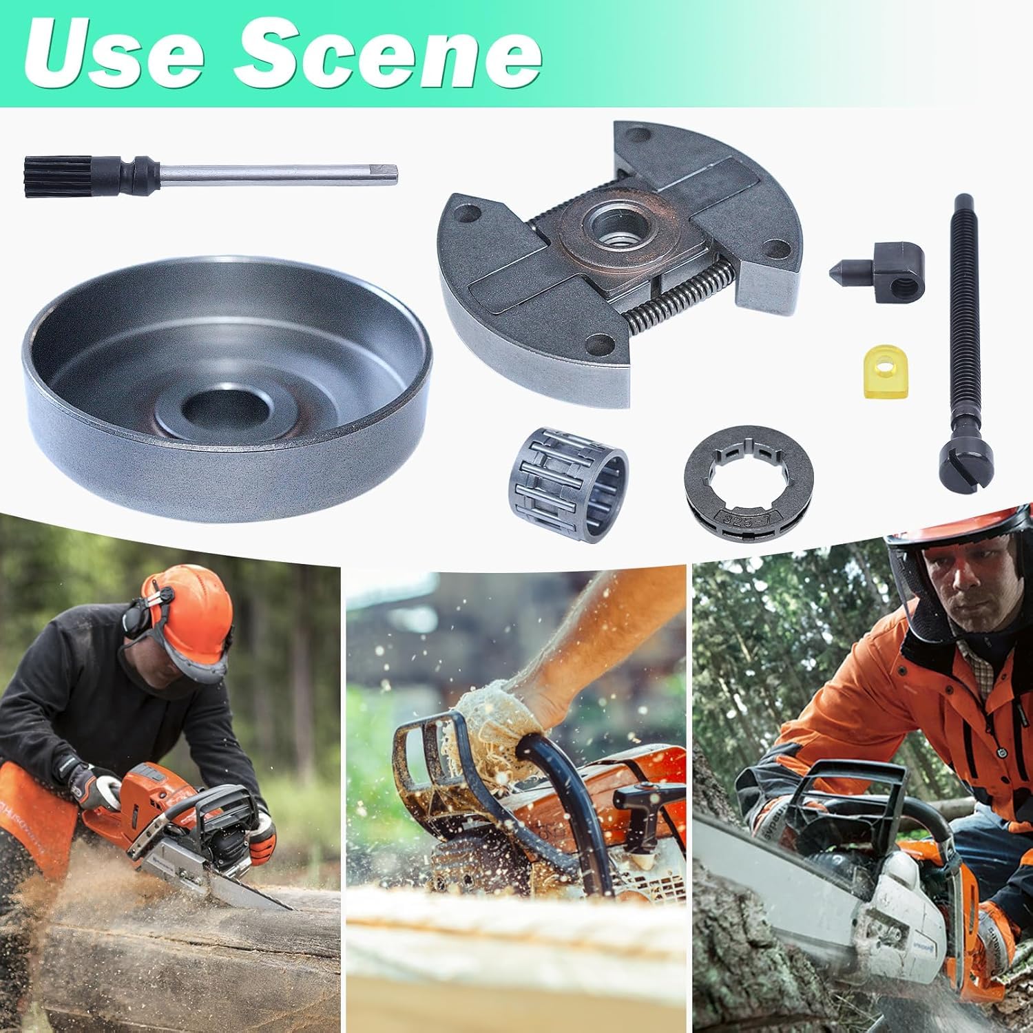 Kit de tambor de embrague y rueda dentada apto for Rancher 55-254, incluye cojinete de agujas tensor, reemplaza 503088702.