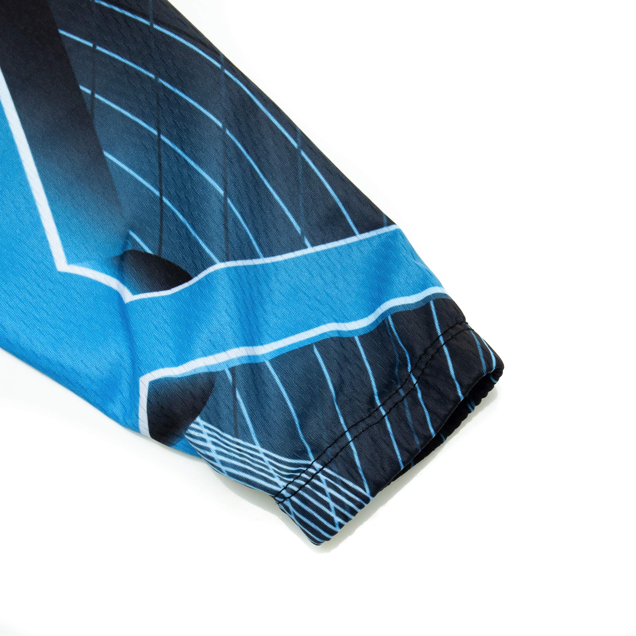 Maglie da ciclismo da uomo Top Camicie da ciclismo a maniche lunghe con cerniera completa Pocket Gear Blu, Blu
