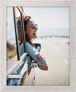 Malden International Designs 8x10 White Driftwood Linear Picture Frame M...