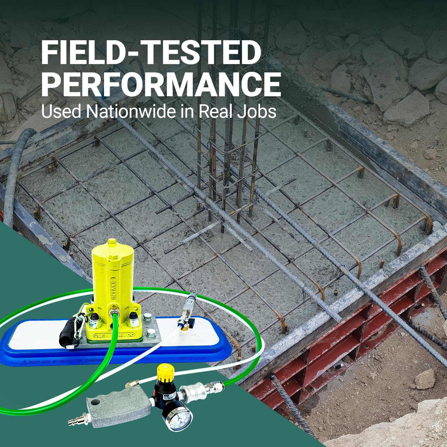 1125 VMSAC Vacuum Mount Air Piston Vibrator – Portable Vibrating Motor with Handheld Controls - Lightweight Vibration Motor, Concrete Vibrator for Truck Trailers, Hoppers and Bins