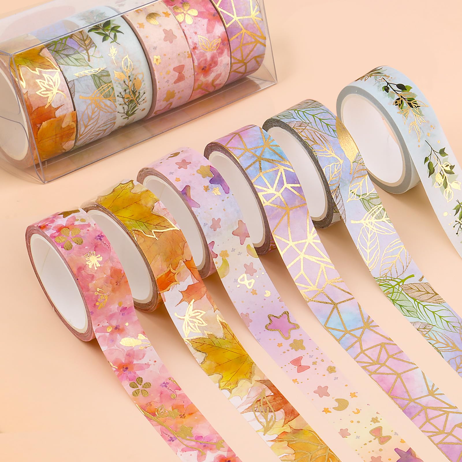 VIPNAJI 60 Rouleaux Washi Tape Ruban Adhésif Papier Décoratif Masking Tape pour Scrapbooking Artisanat de Bricolage Carnets de Notes Planificateur d'emballage Cadeau etc(Washi Tape Set), 60PCS