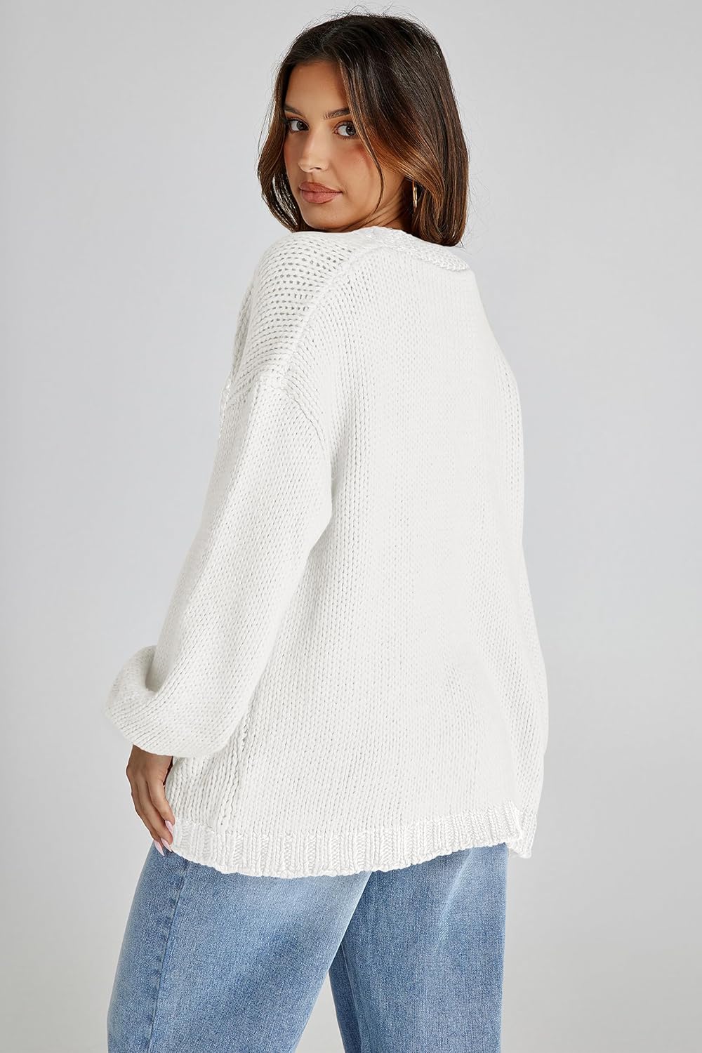 Cakulo Womens Oversized Chunky Cardigan Sweaters Open Front Long Cardigans Fall Coatigan 2025 Knit Sweater Coats - Image 5