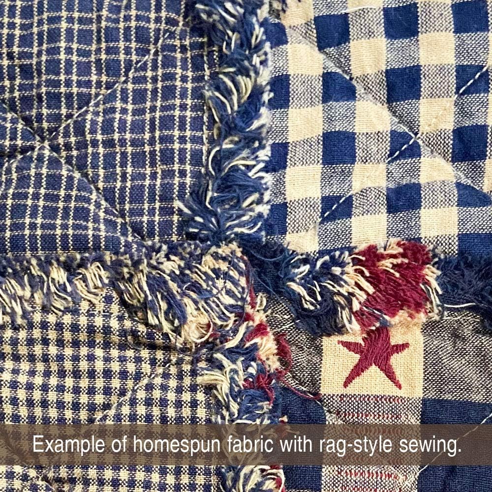 Heritage Navy Blue 2 Cotton Homespun Plaid Fabric by JCS - Sold by The Yard