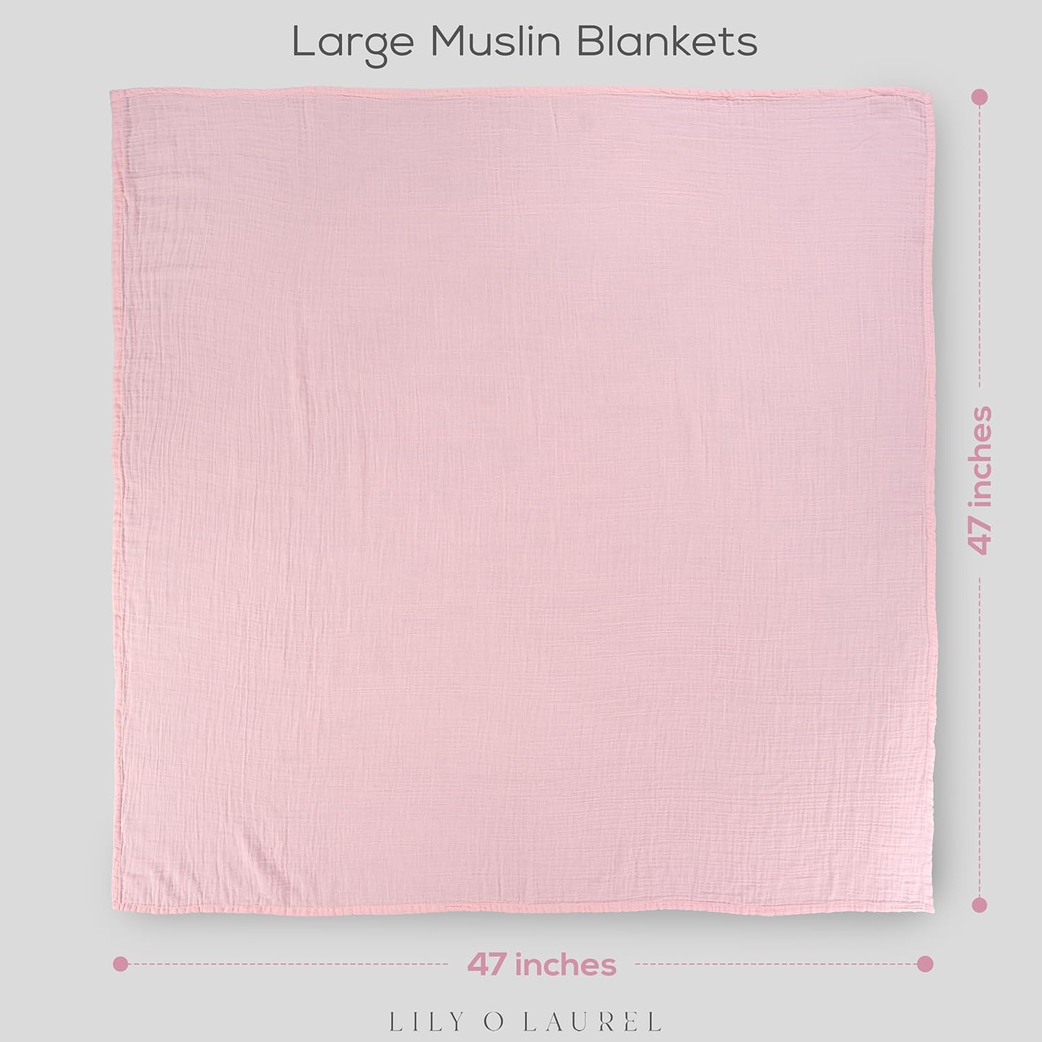 Muslin Swaddle Baby Blanket for Boys and Girls, 100% Cotton, Swaddles for Newborns, 47"x47", Soft Breathable Skin Friendly Warm – Pack of 2