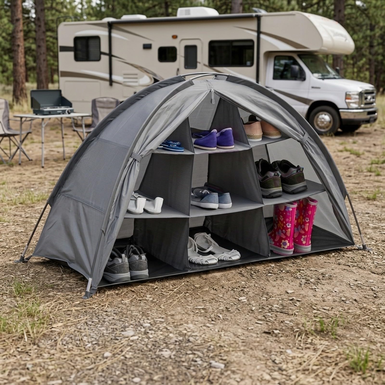 Armadio Portatile per campeggio 9 Scaffali Oxford Armadio Portatile
