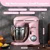 Kitchen in the box Stand Mixer, 6L Electric Food Mixer with 10 Speeds, 1300W Kitchen Appliance for Home Baking, Colorful Design Baking Tool for Bread Dough Cake with Dough Hook, Whisk, Beater (Pink)