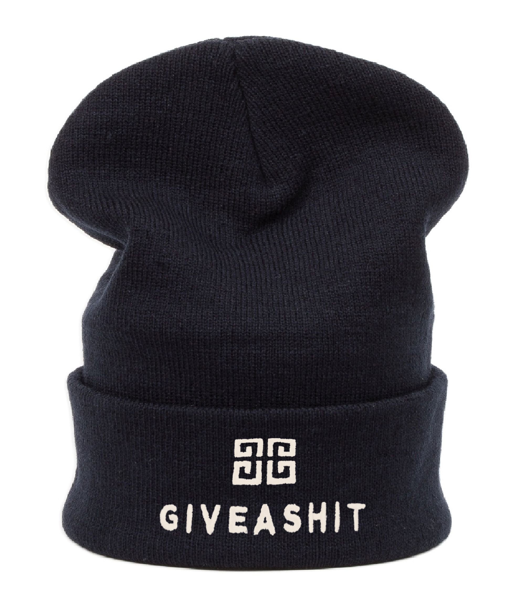 Morefaz Men's Women's Oversized Baggy Beanie Hat Giveashit Winter Warm Cap 23 MFAZ Ltd (Black)