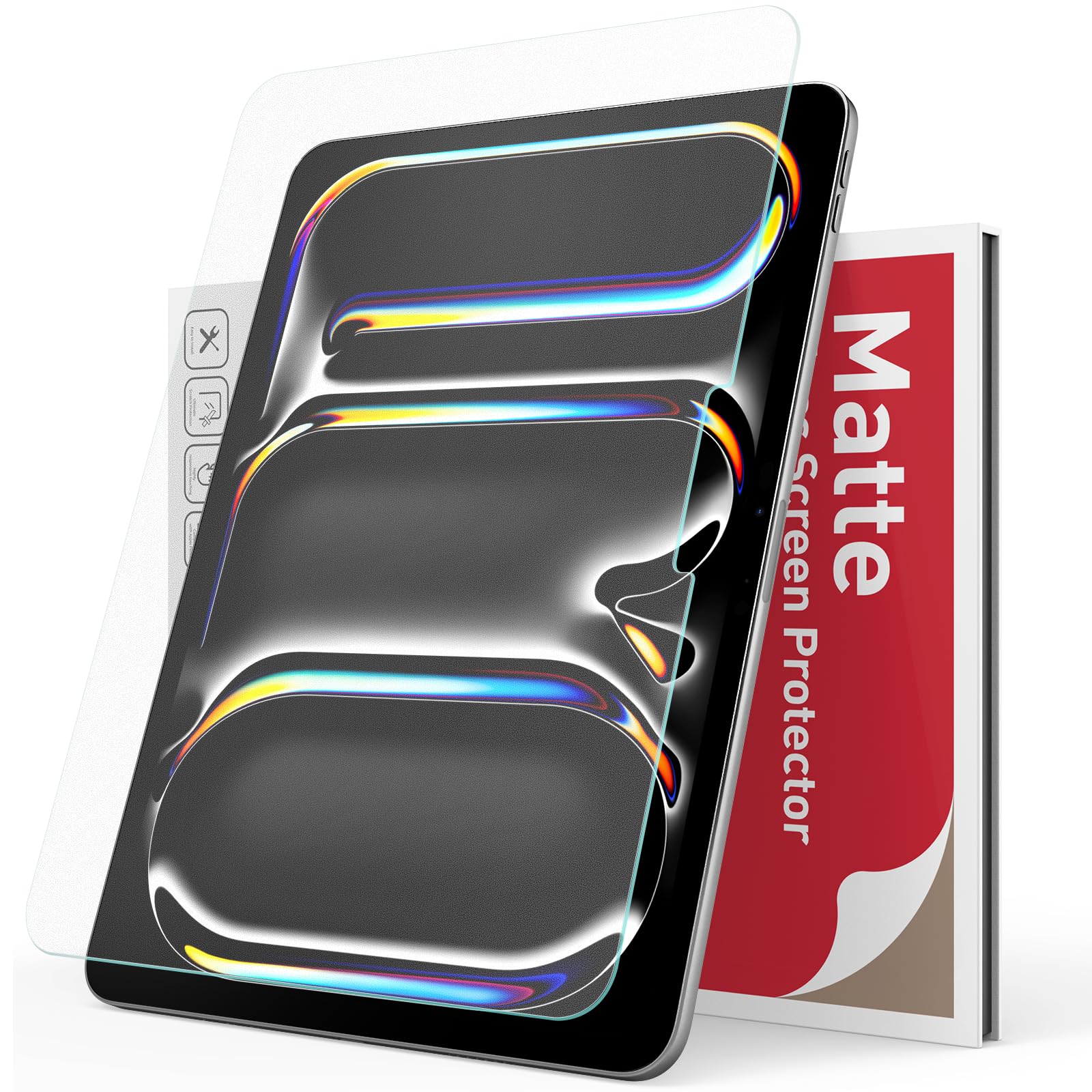 Ambison[1 Pack Matte Glass Screen Protector Compatible with iPad Pro 11 inch M4 2024, Anti Glare&Fingerprint/Smooth as Silk/Tempered Glass Scratch-Resistant/Apple Pencil Pro Compatible