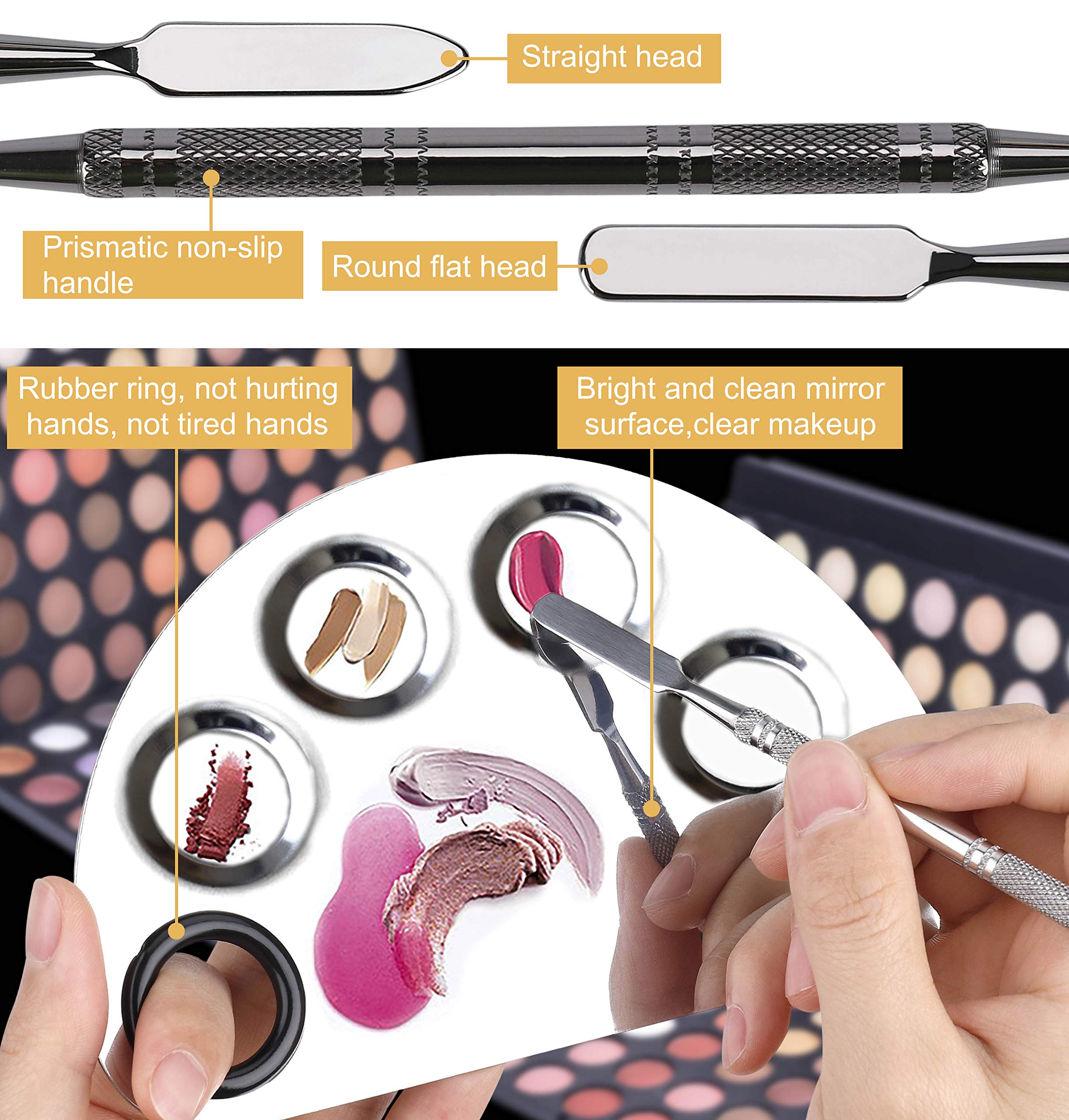 MSQ Tavolozza professionale in acciaio inossidabile per make-up, arte
