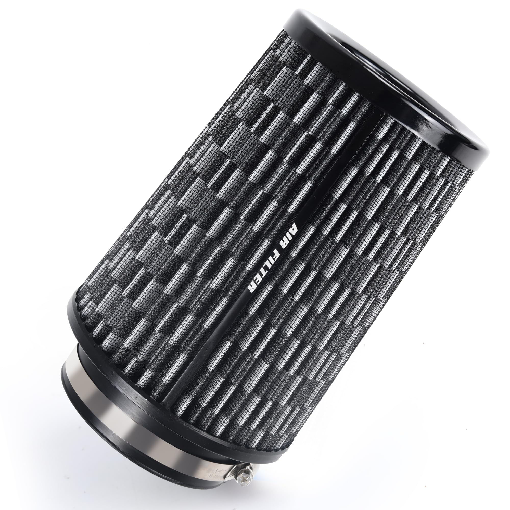 3 3.5 4 Inch Cold Air Intake Filter 76mm 89mm 101mm High Performance Washable 3 Sizes in 1 Clamp-On Replacement Cone Air Filter Carbon Fiber Pattern