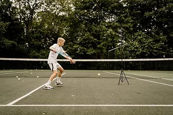Feed Buddy Tennis Ace Drop Ball Machine. Tennis Ball Feeder, Lightweight Portable, Battery-Free. UK Company based in Yorkshire.