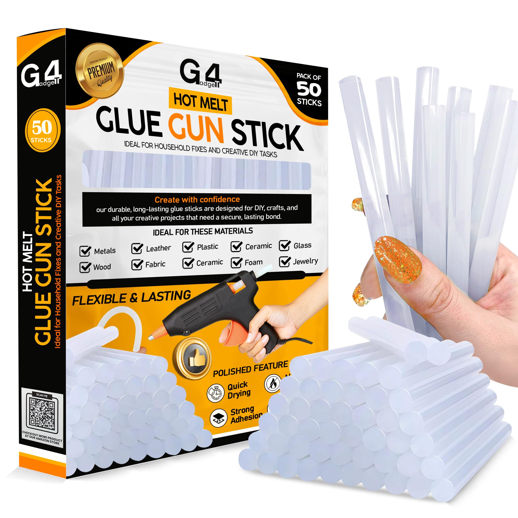 Sponsored Ad – G4GADGET Hot Glue Sticks 50 Pack | 7mm x 100mm | Glue Sticks for Glue Gun | Strong Bond | Fast Melt | Clear Hot Melt Glue Sticks for Crafting, DIY, Repairs, Arts & Crafts