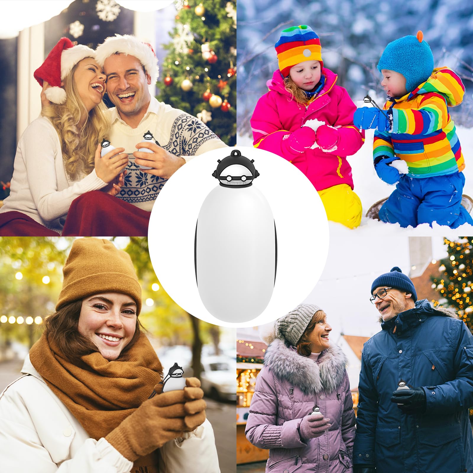 Scaldamani Ricaricabile, Scalda Mani Portatile Elettrico, Scaldamani Usb Riutilizzabile, Durata, Regali di Natale per la bambini, famiglia e gli amici