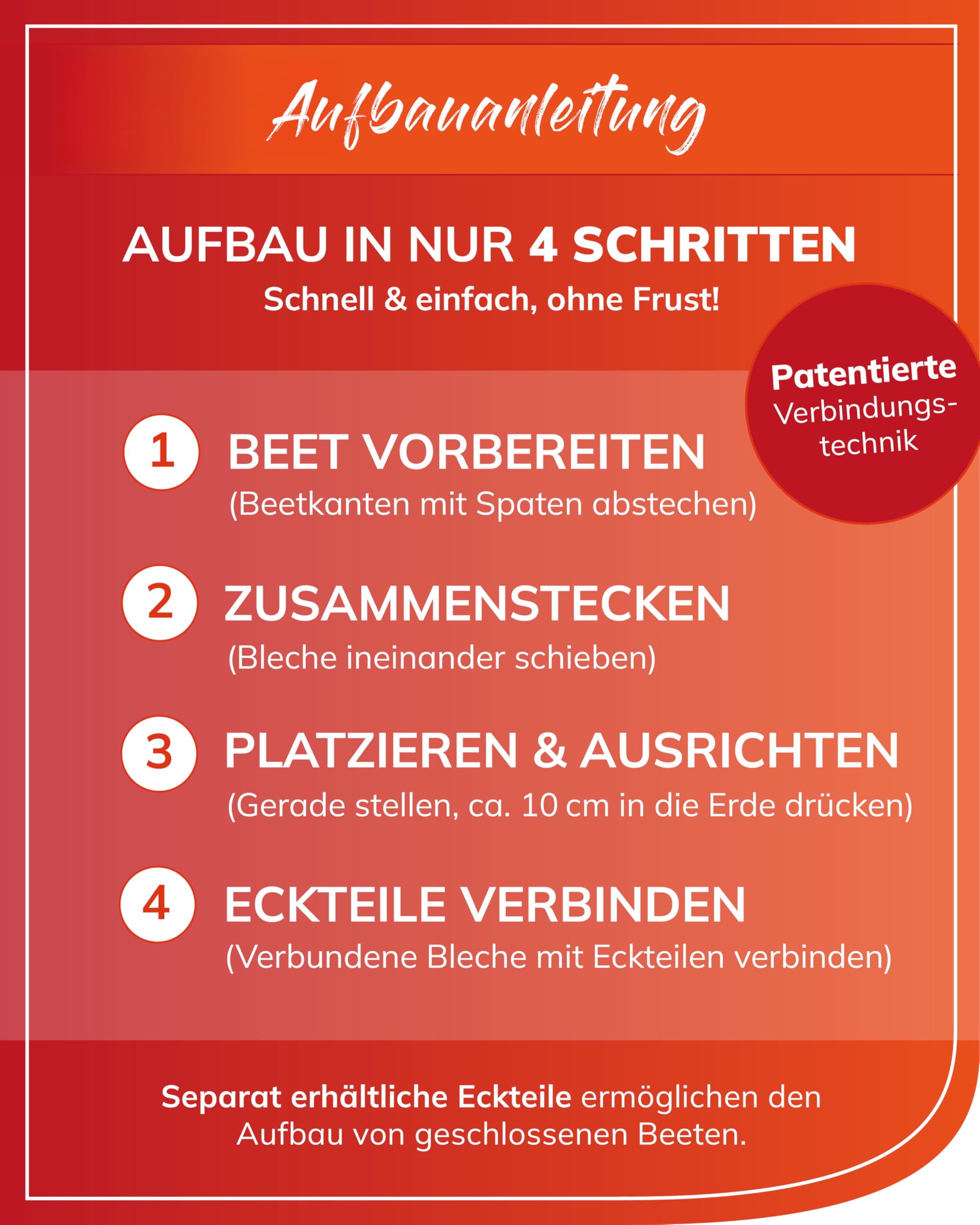 bellissa Schneckenzaun 8-TLG Schneckenblech verzinktes Metall H20 cm | Premium Rasenkante, Beeteinfassung & Beetumrandung, Langlebige Schneckenabwehr