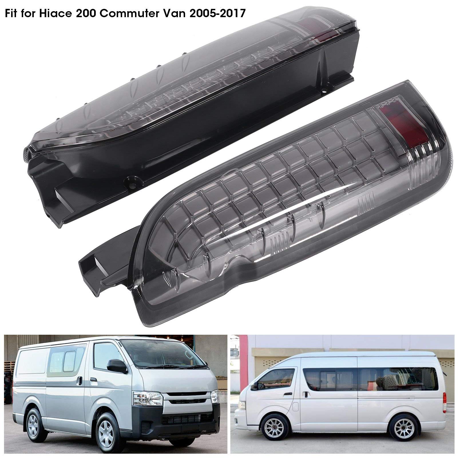 Lights Tail, Gruppo Luce posteriore LED Compatibile con Hiace 200 pendolare furgone 2005-2017, lenti affumicate dinamiche Sostituzione delle luci del freno impermeabile