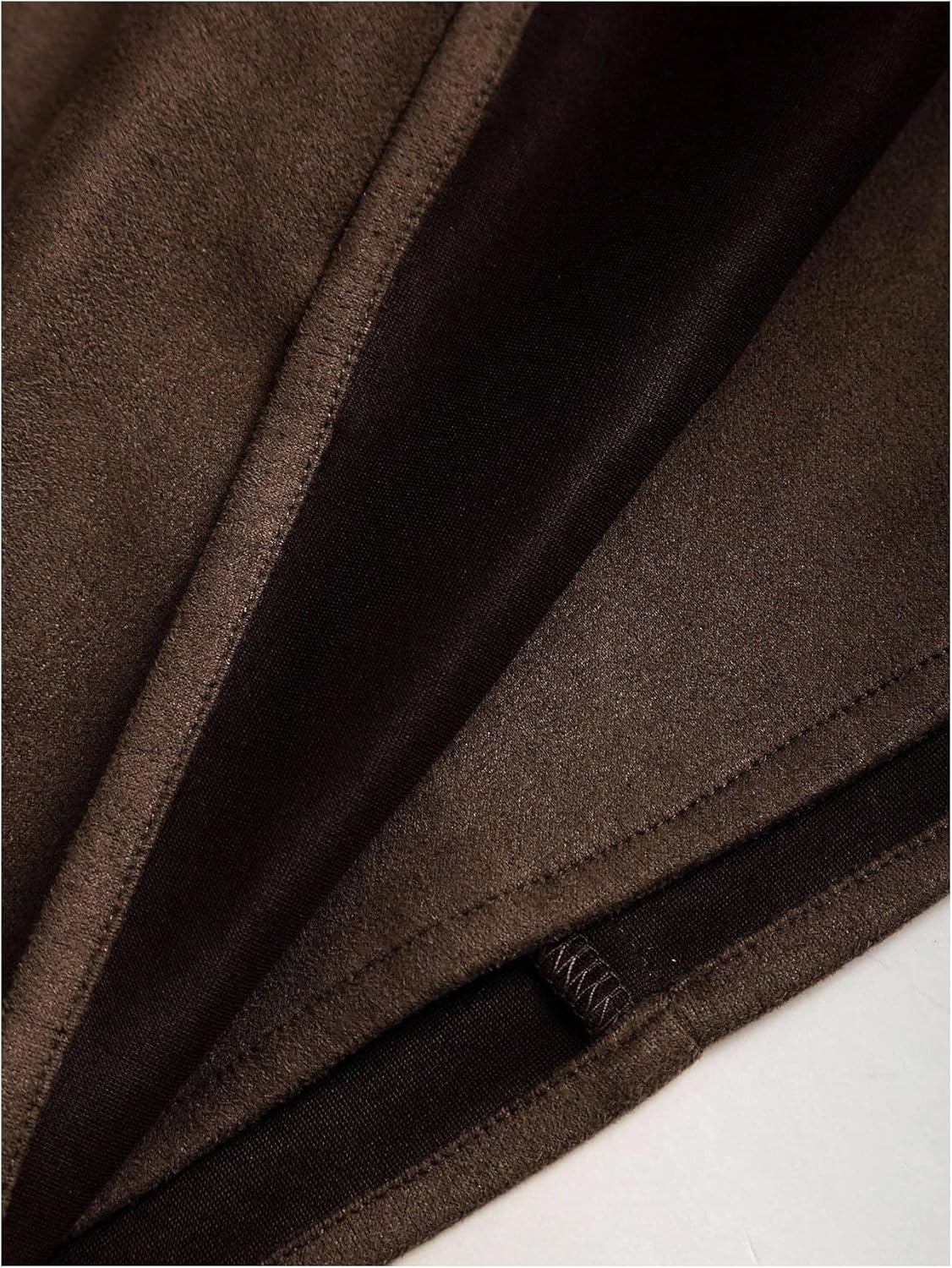 MakeMeChic Women's Suede Skirt Ruched Zip Back Bodycon Vintage Wrap Y2K Short Skirts - Image 4