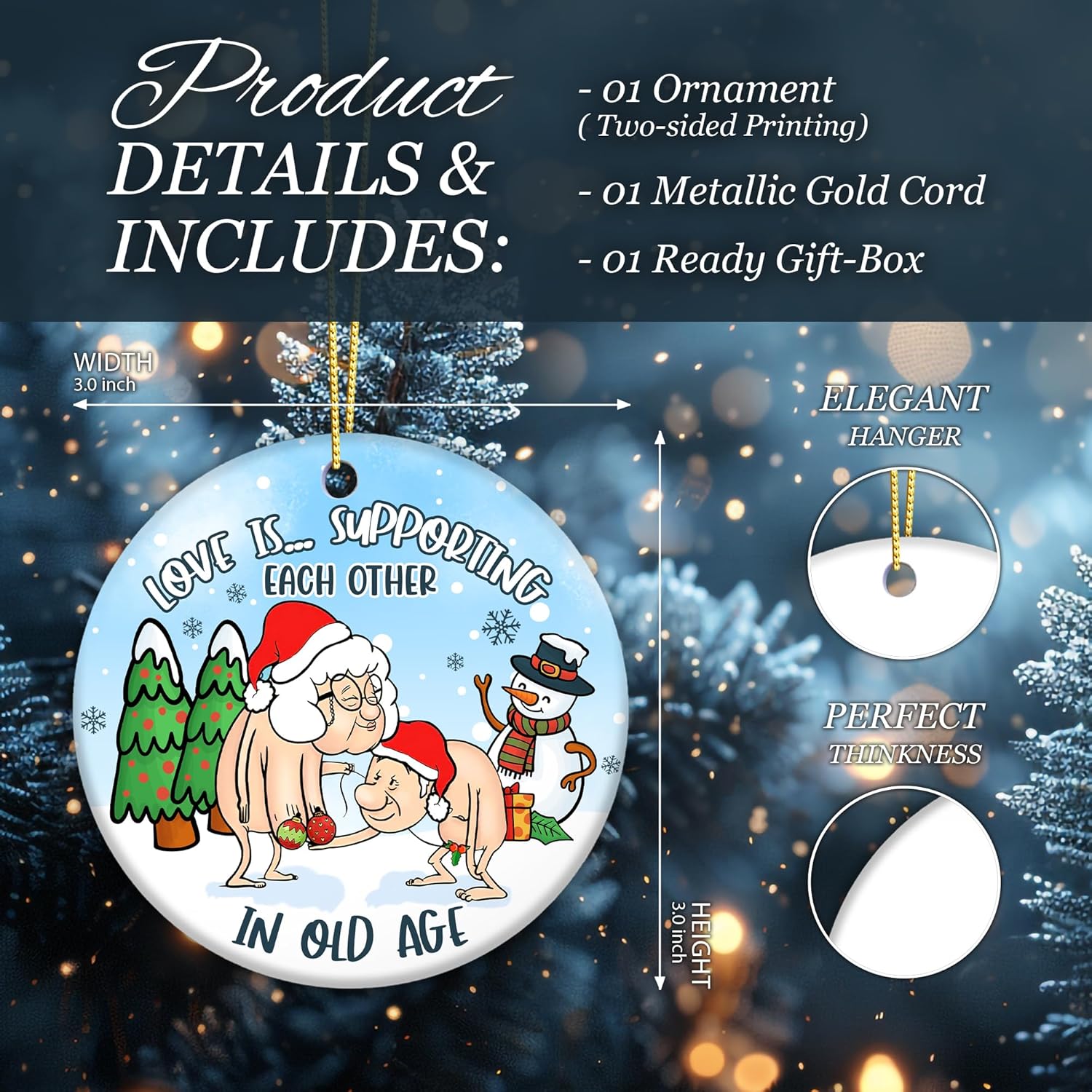 Funny Ornaments for Older Couples, Husbands, Wifes - Ceramic Ornament for Christmas - I Want to Grow Old with You Gift for Him, Her - Newly Couple Anniversary Keepsake - Image 6