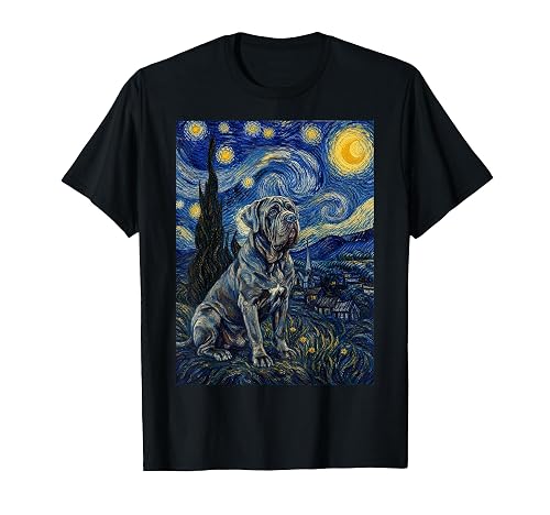 Neapolitan Mastiff Dog Van Gogh Starry Night T-Shirt