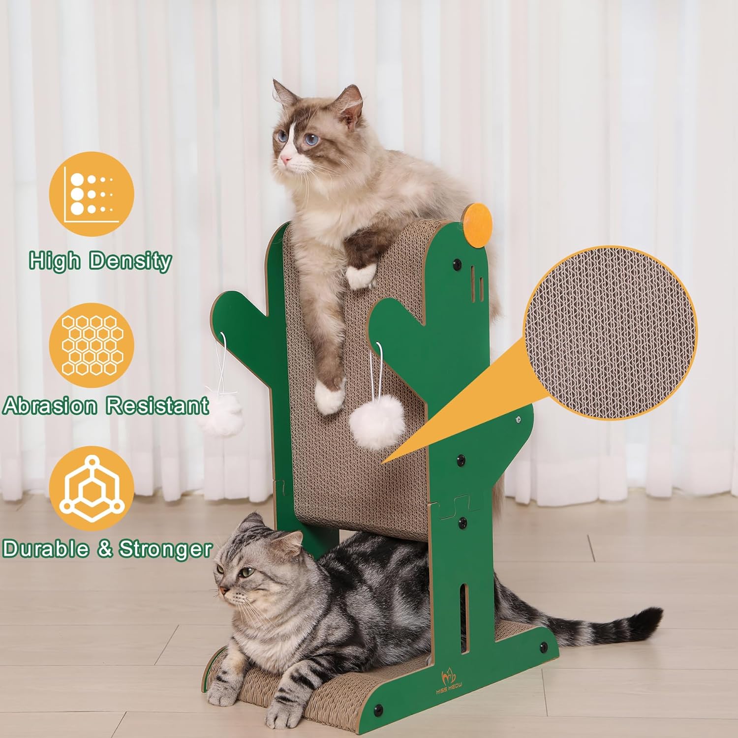 review Cat Scratching Post, 4-in-1 Cat Scratcher and cardboard Scratching Post with Toys and Plush Ball for Indoor Outdoor Cats,Protecting Furniture with Catnip, Large
