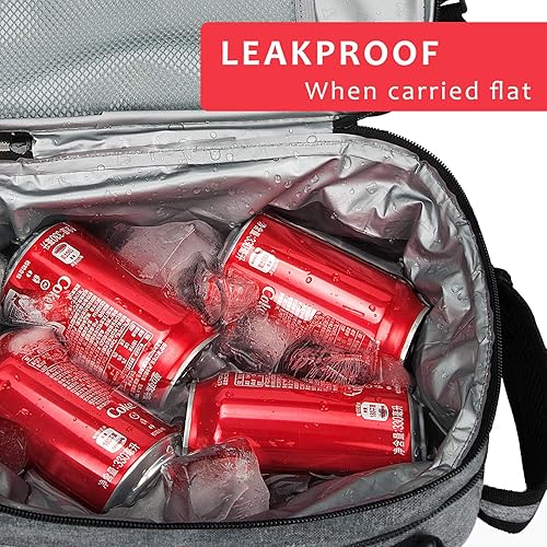 Miniatura 5 de Tirrinia - Lonchera térmica expandible, a prueba de fugas, con correa para el hombro, para hombres y mujeres, adecuada para el trabajo y la oficina,