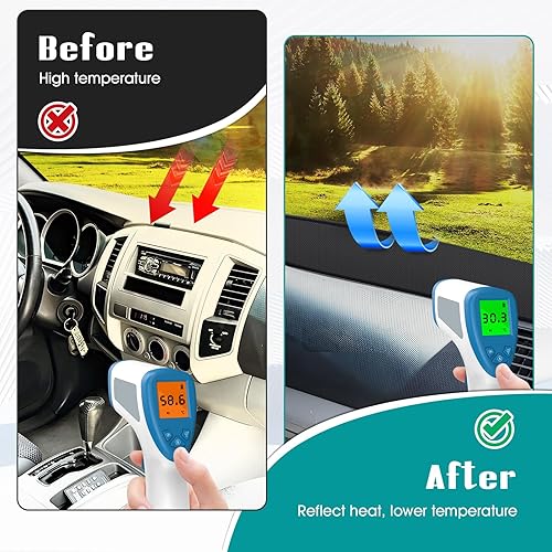 Miniatura 575 de FIILINES - Cubierta para tablero, accesorio para tablero de malla antideslizante, parasol sin reflejos y protector compatible con Toyota RAV4