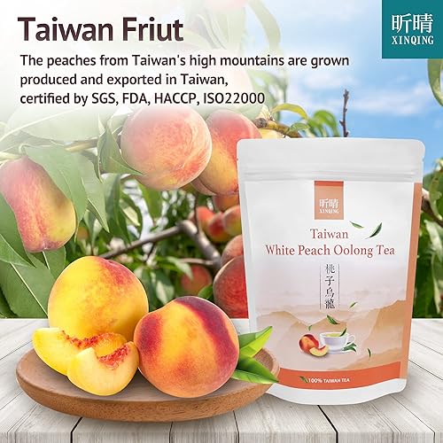 Miniatura 5 de Xin Qing - Té Oolong de durazno blanco con hojas sueltas de durazno, té de hojas sueltas de melocotón, té Oolong de hojas sueltas té Oolong suelto
