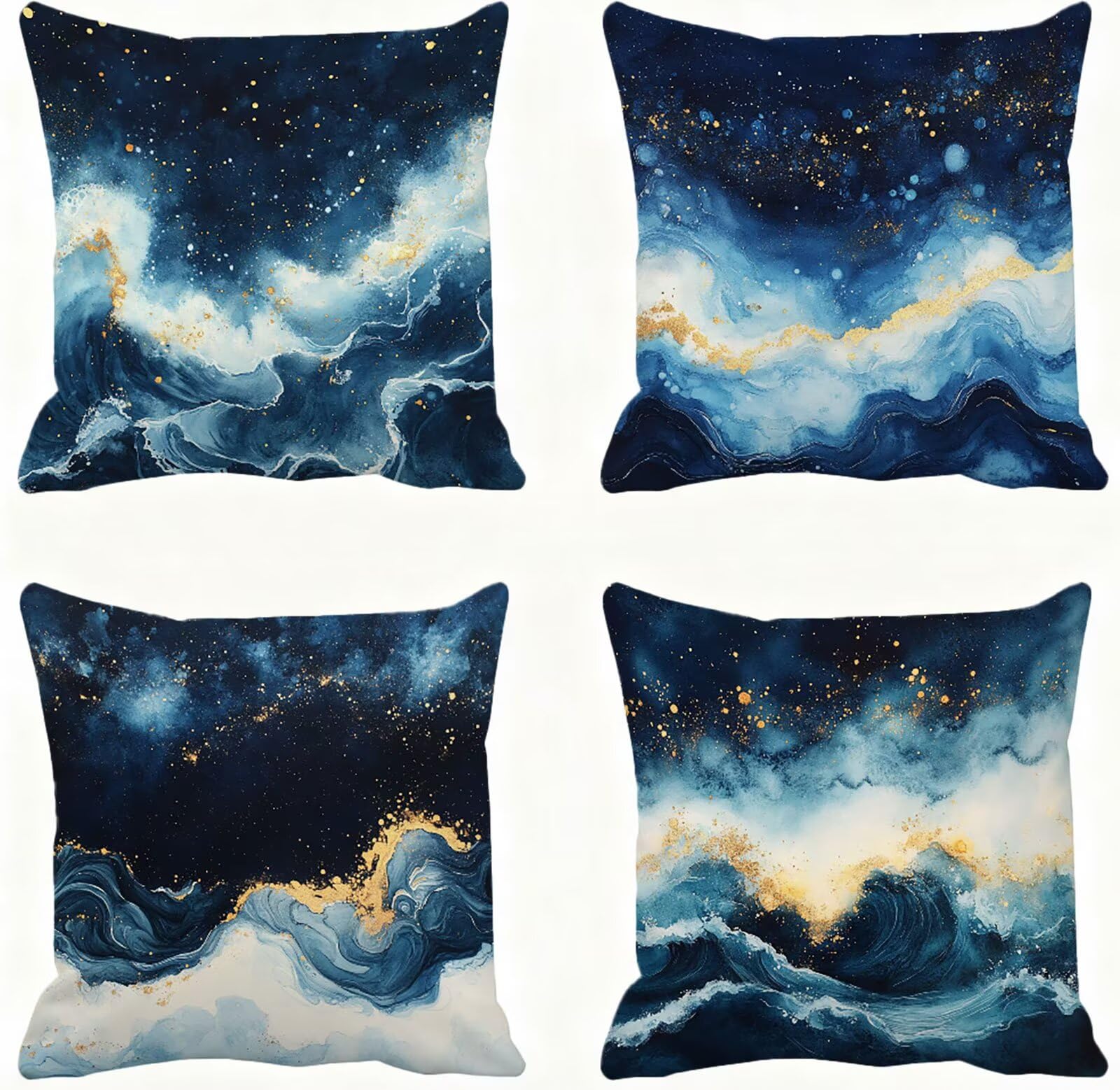 Azul Marino Funda Cojin 60x60 Blanco Funda Almohada 60x60 Cojines Sofa Súper Suave Fundas Cojines Decorativos Fundas Almohadas 4 Piezas Cervicales y Cuello, para Hogar Cama Salon Decoracion E - 661