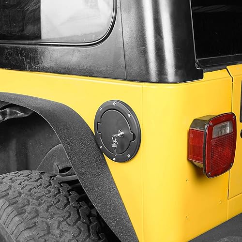 Miniatura 3 de TJ Wrangler - Cubierta de tapa de gas con bloqueo, tanque de llenado de combustible, puerta de gas compatible con Jeep Wrangler TJ y LJ 1997-2006