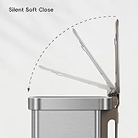 Vista 5 de EKO Hudson - Bote de basura de acero inoxidable mate de 50 litros/13.2 galones con compartimento de almacenamiento trasero