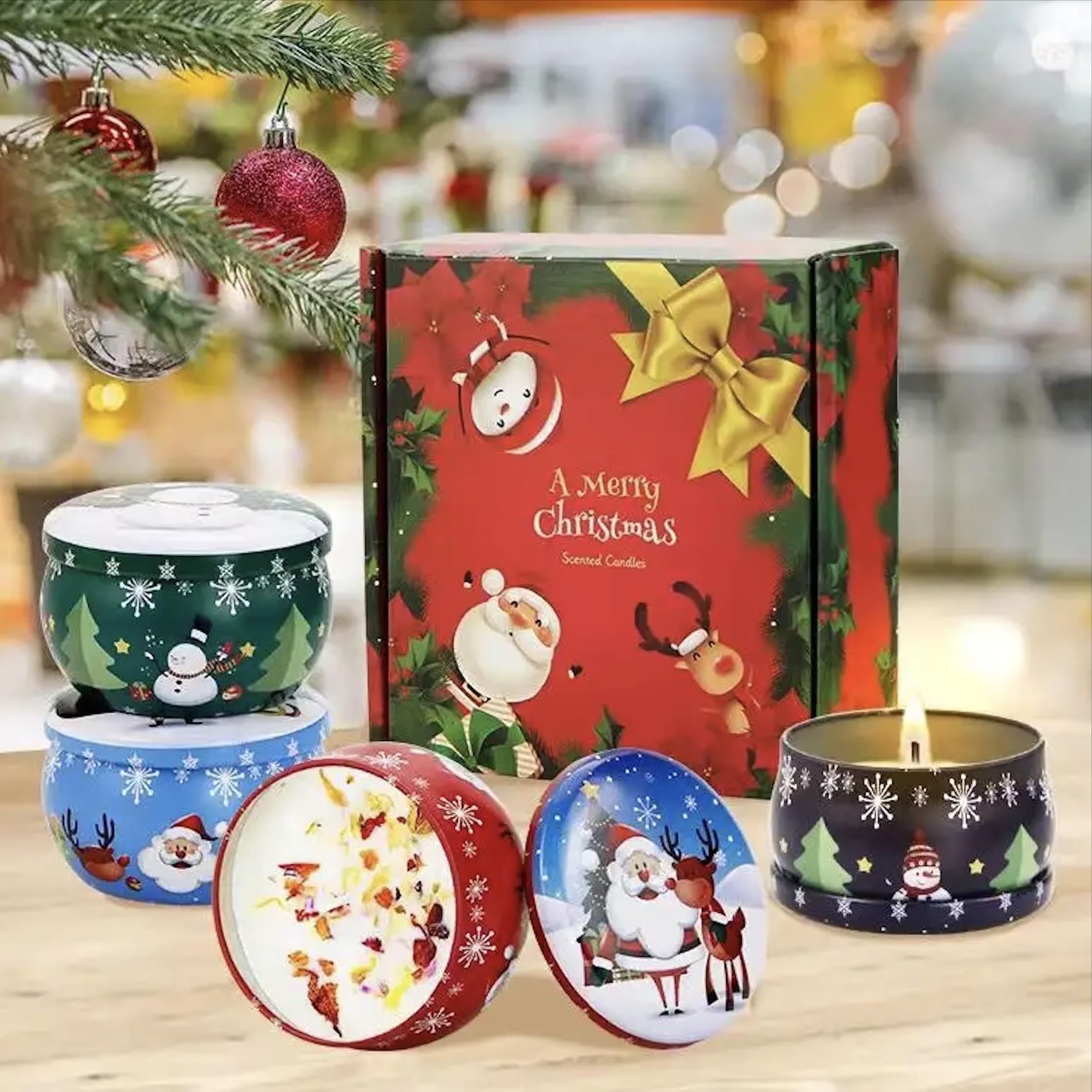 Amazon.co.jp: クリスマスキャンドルギフトセット 手作り天然ソイ