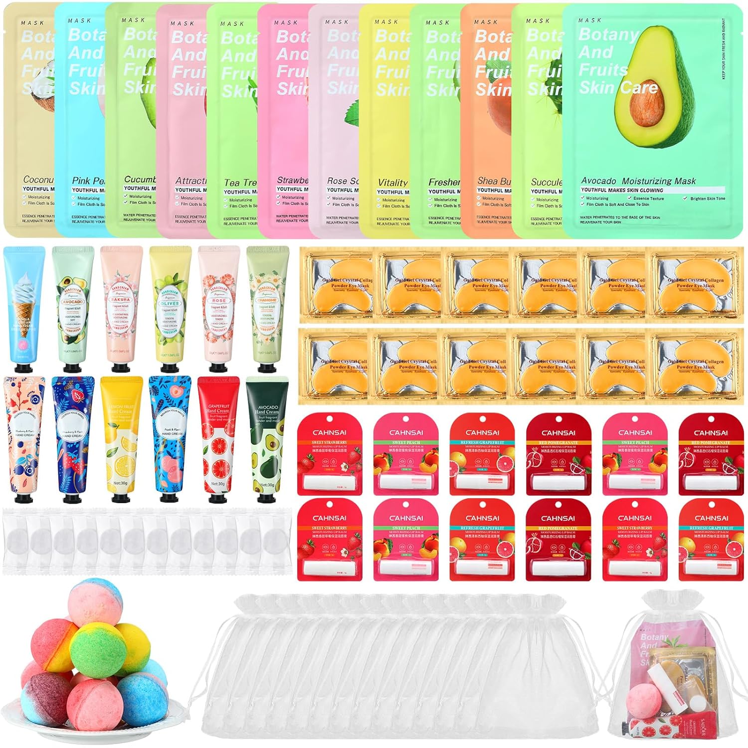 84 Pcs Spa Party Supplies Facial Masks Eye Patches Hand Cream Lip Balm Foot Bath Bombs Compressed Towel Organza Bags Spa Party Favors Sleepover Kit Birthday for Most Skin Type 84 Pcs Spa Party Supplies Facial Masks Eye Patches Hand Cream Lip Balm Foot Bath Bombs Compressed Towel Organza Bags Spa Party Favors Sleepover Kit Birthday for Most Skin Type