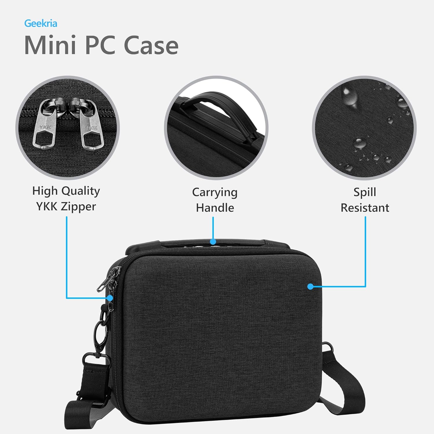 GEEKRIA Mini PC Hard Shell Case, Compatible with Apple 2024 Mac Mini M4 / M4 Pro Travel Carrying Bag, Fit for Magic Mouse, Trackpad and Accessories (Dark Gray)