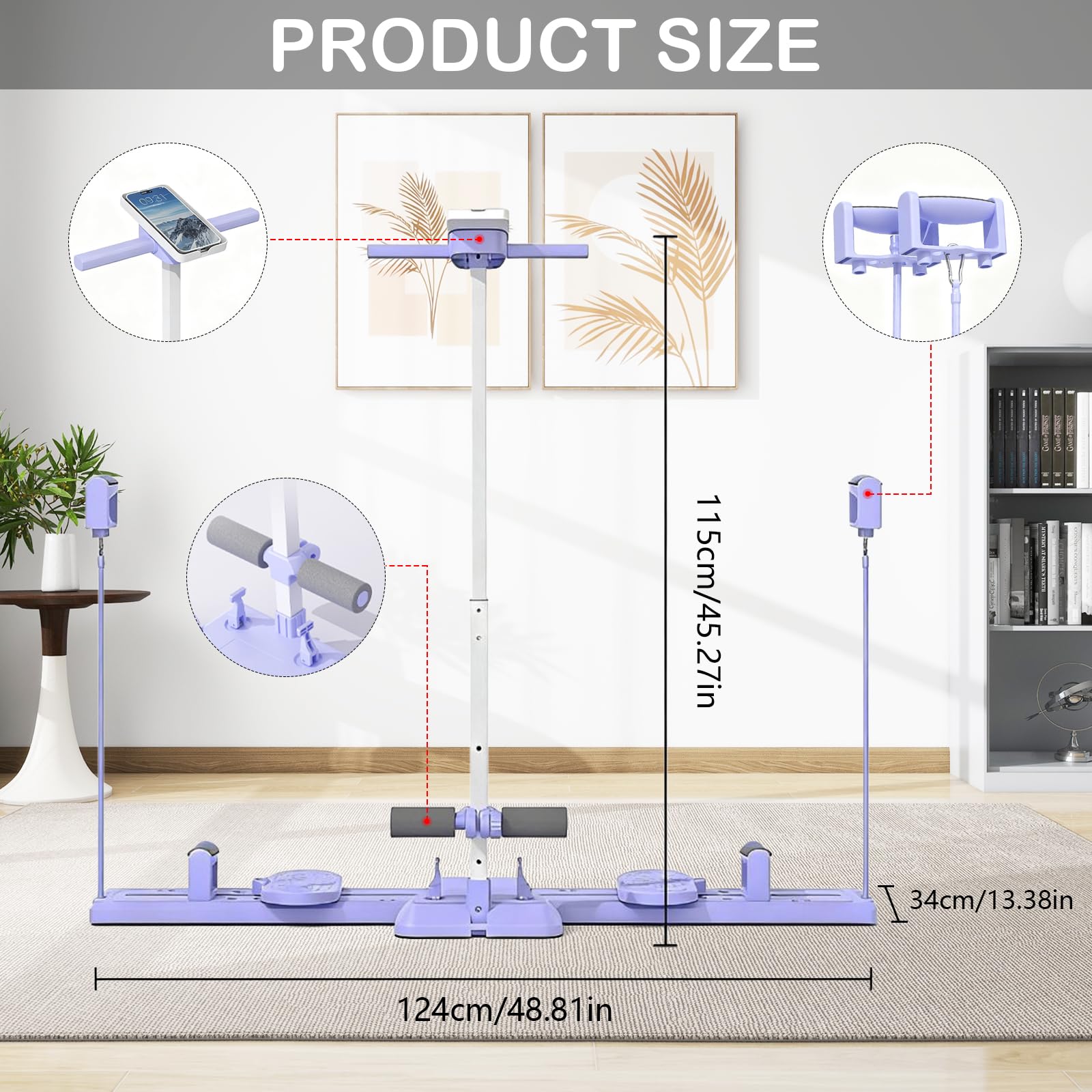 Tavola Reformer Per Pilates, 6 In 1 Ski Machine Per Allenamento Pavimento Pelvico Multifunzionale Tavola Scorrimento Pilates Con Fasce Resistenza Supporto Per Cellulare Trainer Addominale