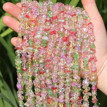 200 Pcs Crystal Chip Glass Beads for Jewelry Making 5-8mm Multicolor | Pre-Drilled Irregular Gemstone Healing Crystal Beads for Ring, Earrings, Necklace, Bracelet Making Craft Supplies