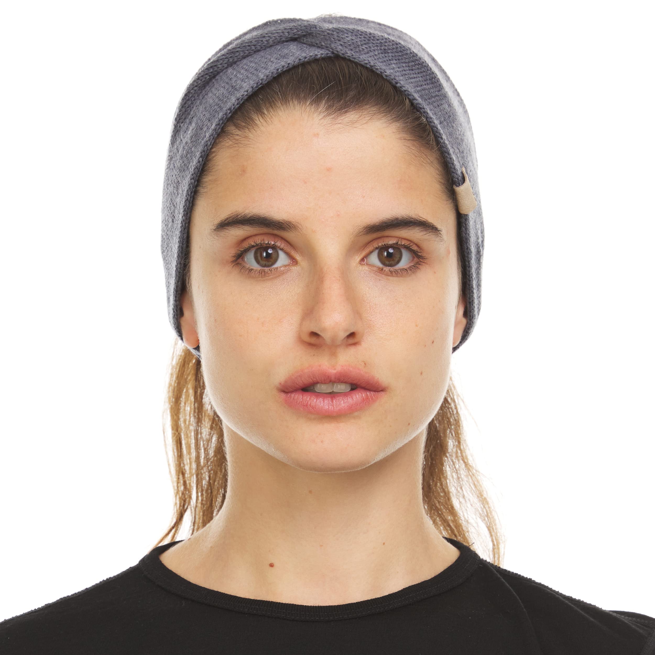 Minus33 Everyday Knit Twist Headband- 100% Merino Wool - Midweight Women's Warm Headband - Winter Ear Warmers - Charcoal Gray - One Size