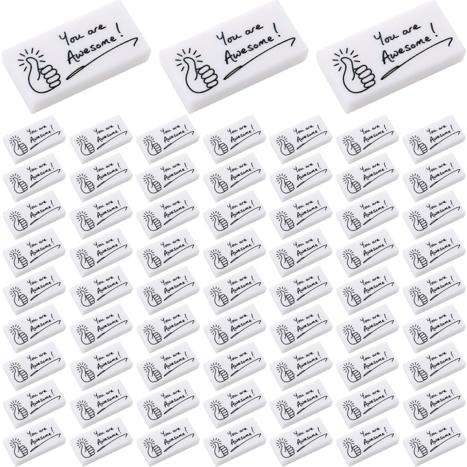 Bleistift-Radiergummis, weiße Radiergummis, You Are Awesome, kleiner Block-Radiergummi, inspirierender Radiergummi, cooler Studenten-Radierer für Kinder, Studenten, Schreiben, Zeichnen (200 Stück)