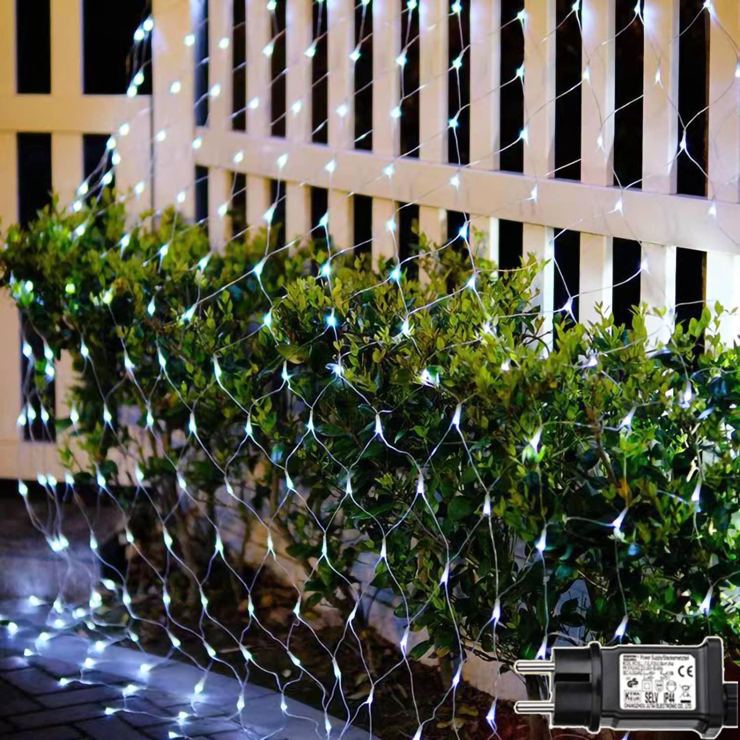 Redefun Red de luces para exteriores, 3 x 2 m, 200 luces LED, red con enchufe, 8 modos, resistente al agua, cortina de luces para habitaciones, paredes, bodas, vallas, jardín, decoración, color blanco