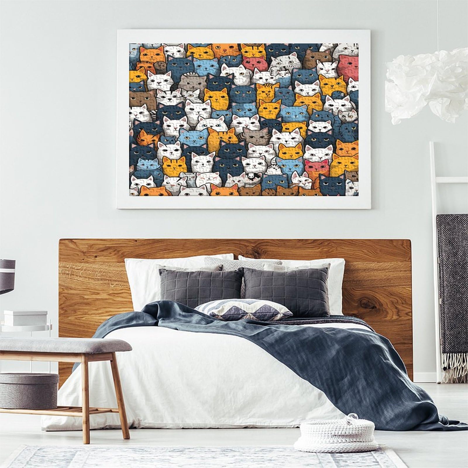 CARTOON CAT 1000 sztuk puzzle dla dorosłych drewniane puzzle 1000 sztuk puzzle gra rodzinna wymagająca układanka dekoracja ścienna 1000 sztuk (75 x 50 cm)