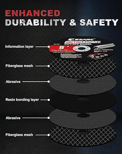 Miniatura 9 de EZARC Paquete de 25 ruedas de corte, 6 x 0.045 x 78 pulgadas, disco de corte de metal y acero inoxidable para amoladoras angulares