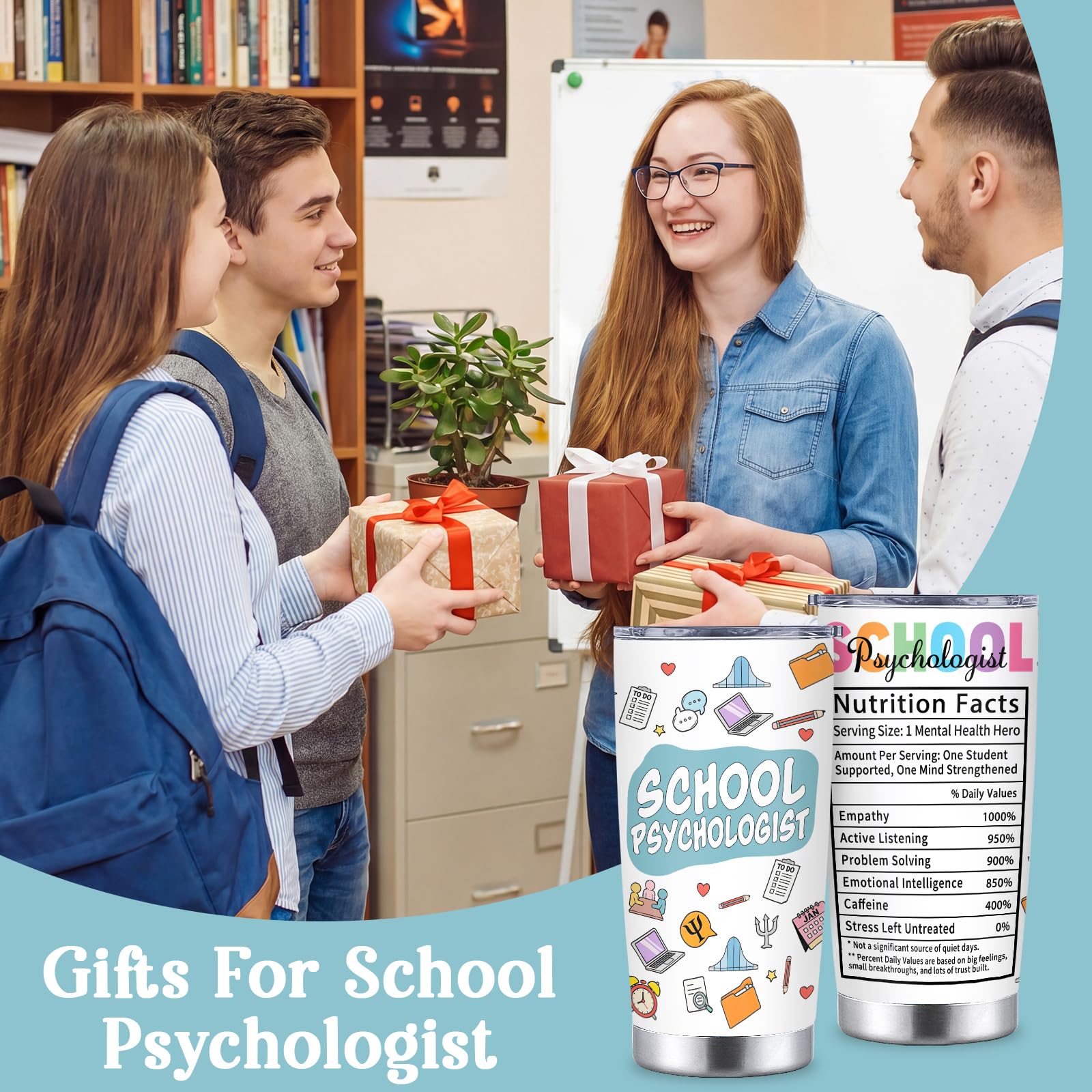 School Psychologist Gifts for Women, School Psychologist Appreciation Gifts 20oz Stainless Steel Tumbler