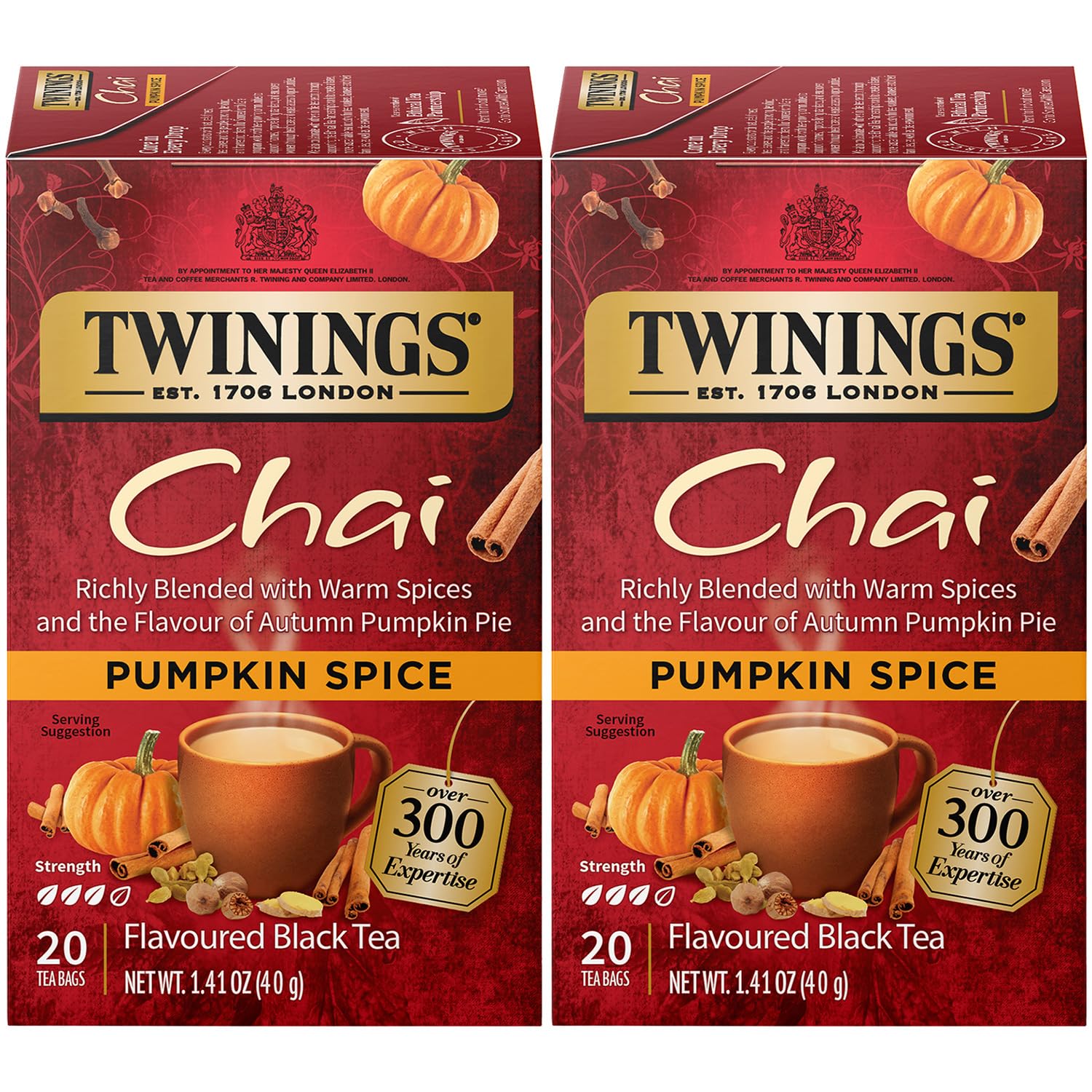 Pumpkin Spice Chai Tea, 40 Count