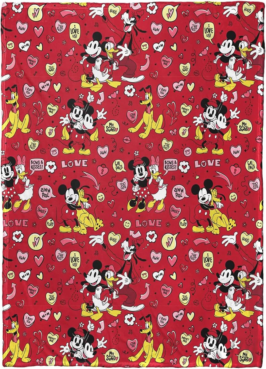 Northwest Mickey Mouse Silk Touch Throw Blanket, 50" x 70", I Love Us