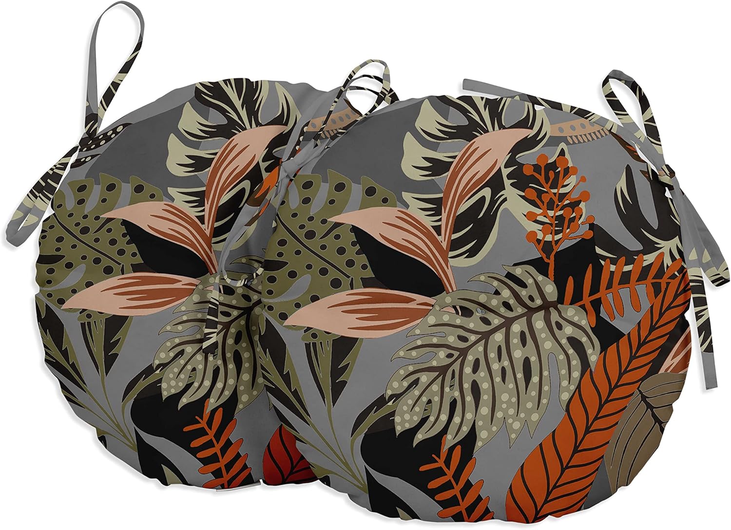 Vargottam Indoor/Outdoor Round Bistro Chair Cushions Block Print 15Inch Bistro