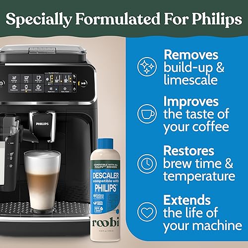 Miniatura 3 de Roobi Solución de descalcificación y limpiador compatible con Philips. Especialmente formulado para máquinas de café espresso Philips. Kit